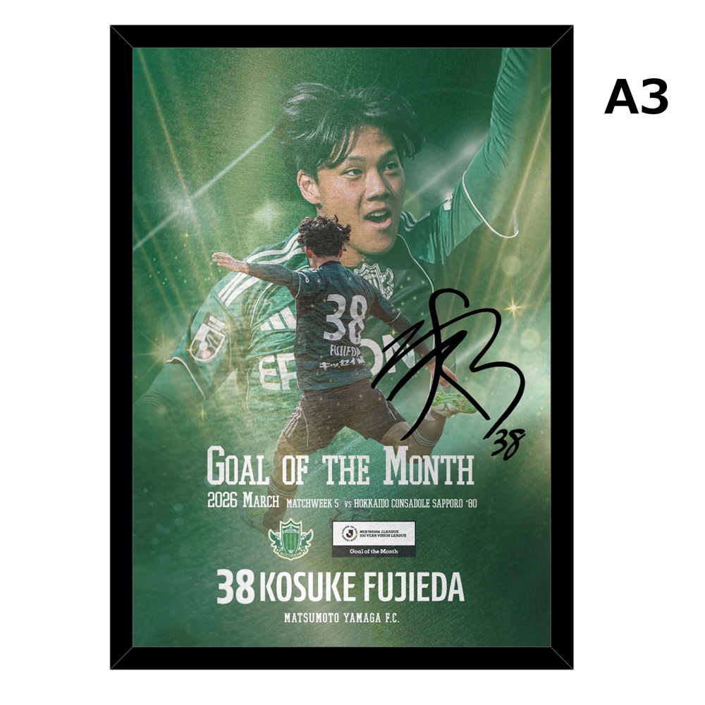 【受注】藤枝康佑選手 百年構想リーグ3月ベストゴール受賞記念メタルグラフィ(A3) ※直筆サイン入り