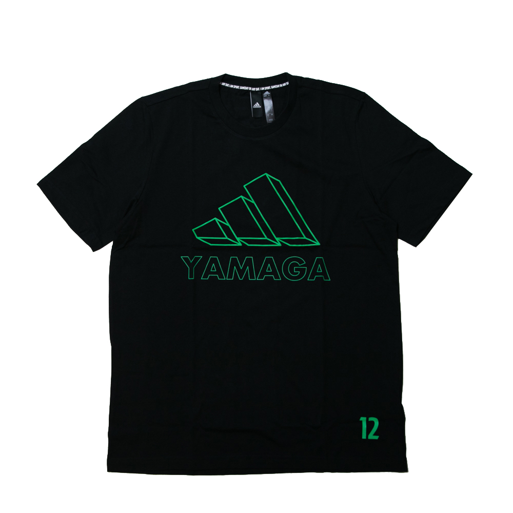 【Mサイズラスト1点】松本山雅×adidas　3BAR Tシャツ(黒×緑)