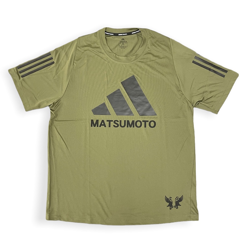 松本山雅×adidas　3BAR Tシャツ(雷鳥×オリーブ)