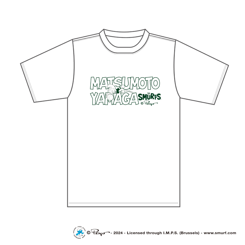 【S残り1点】スマーフ×松本山雅 Tシャツ(モノトーン)