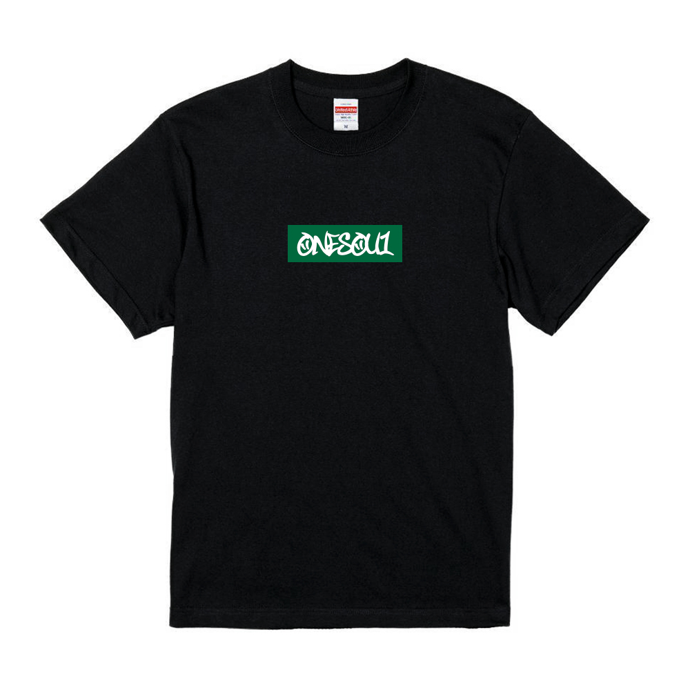 【Sサイズ残り1点】OneSoul BOX LOGO Tシャツ(通常シルエット)　ブラック