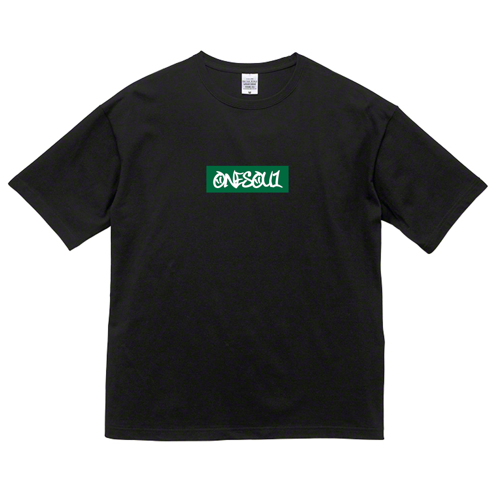 【Sサイズ残り1点】OneSoul BOX LOGO Tシャツ(ビッグシルエット)　ブラック